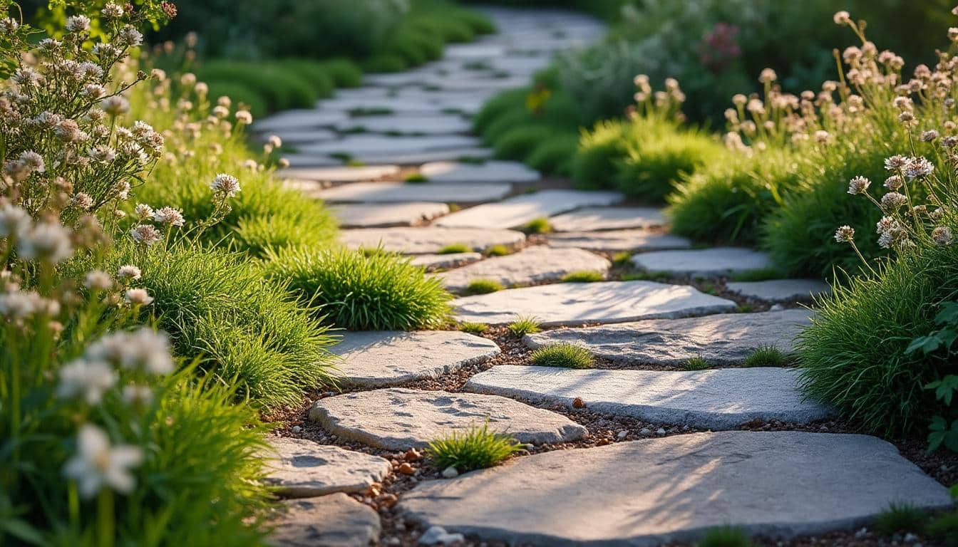 Illustration: Avantages et choix des matériaux pour un chemin de pierre naturel