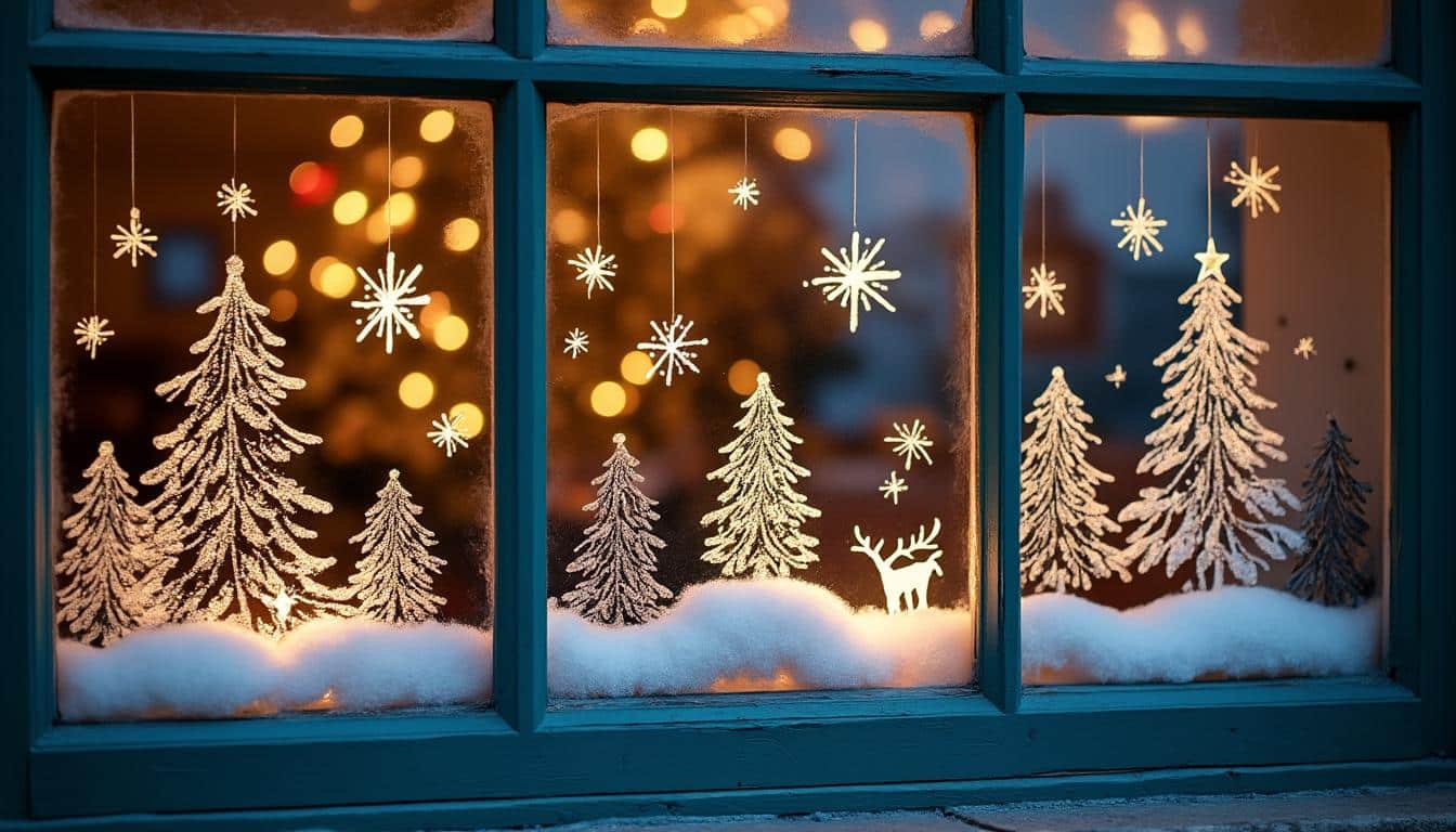 Dessin de fenêtre de Noël : idées, modèles et techniques faciles