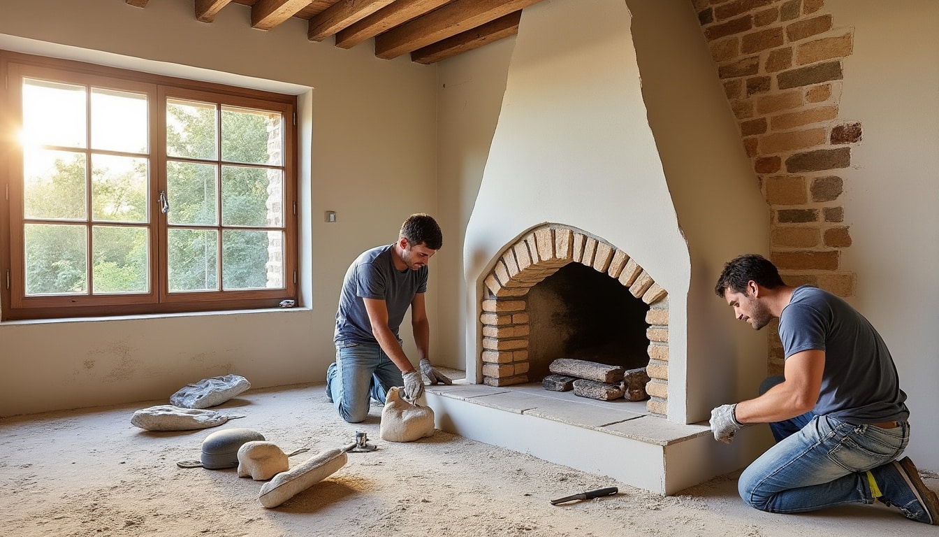 Illustration: Installation et conception technique d’une cheminée en pierre du Gard