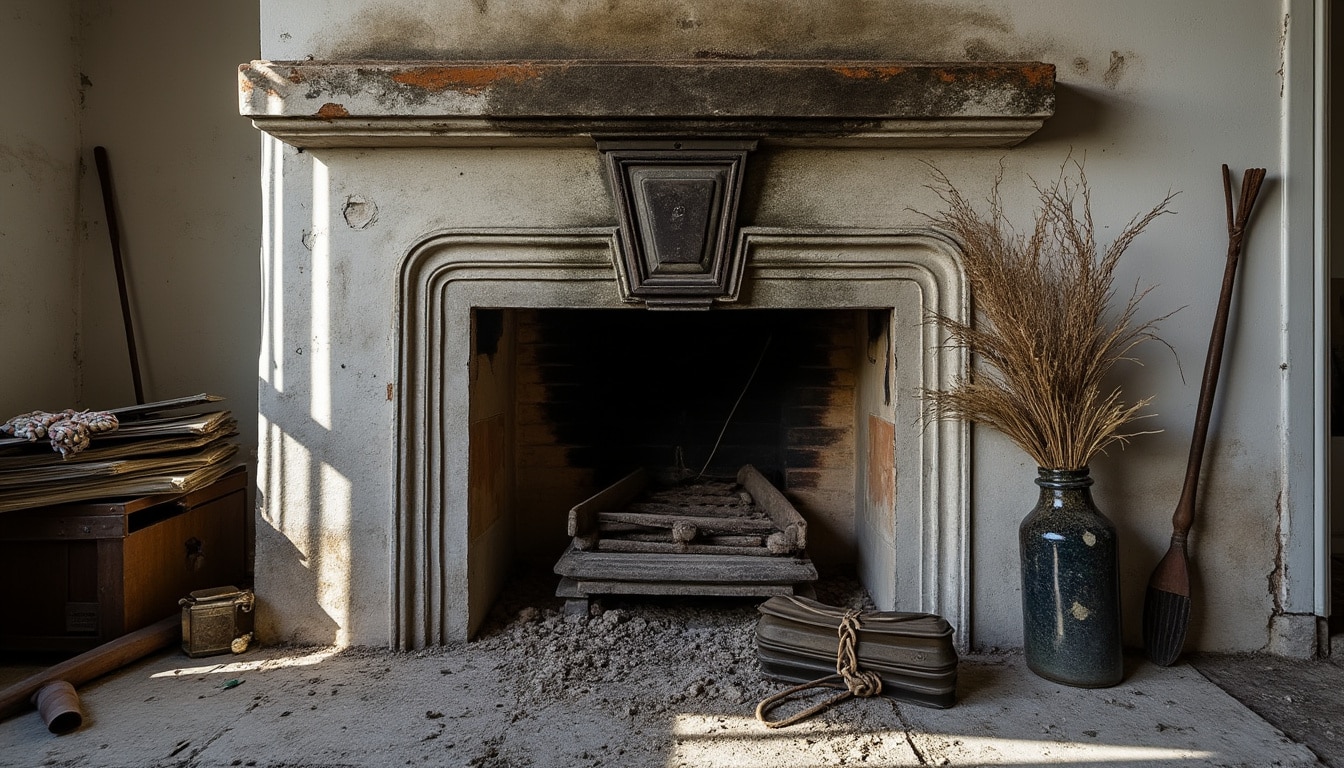 Illustration: Causes de salissure et taches sur la pierre blanche poreuse en cheminée