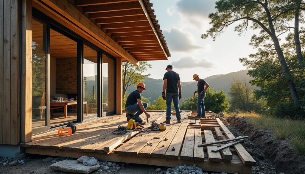 Solutions pour une structure de terrasse affaissée