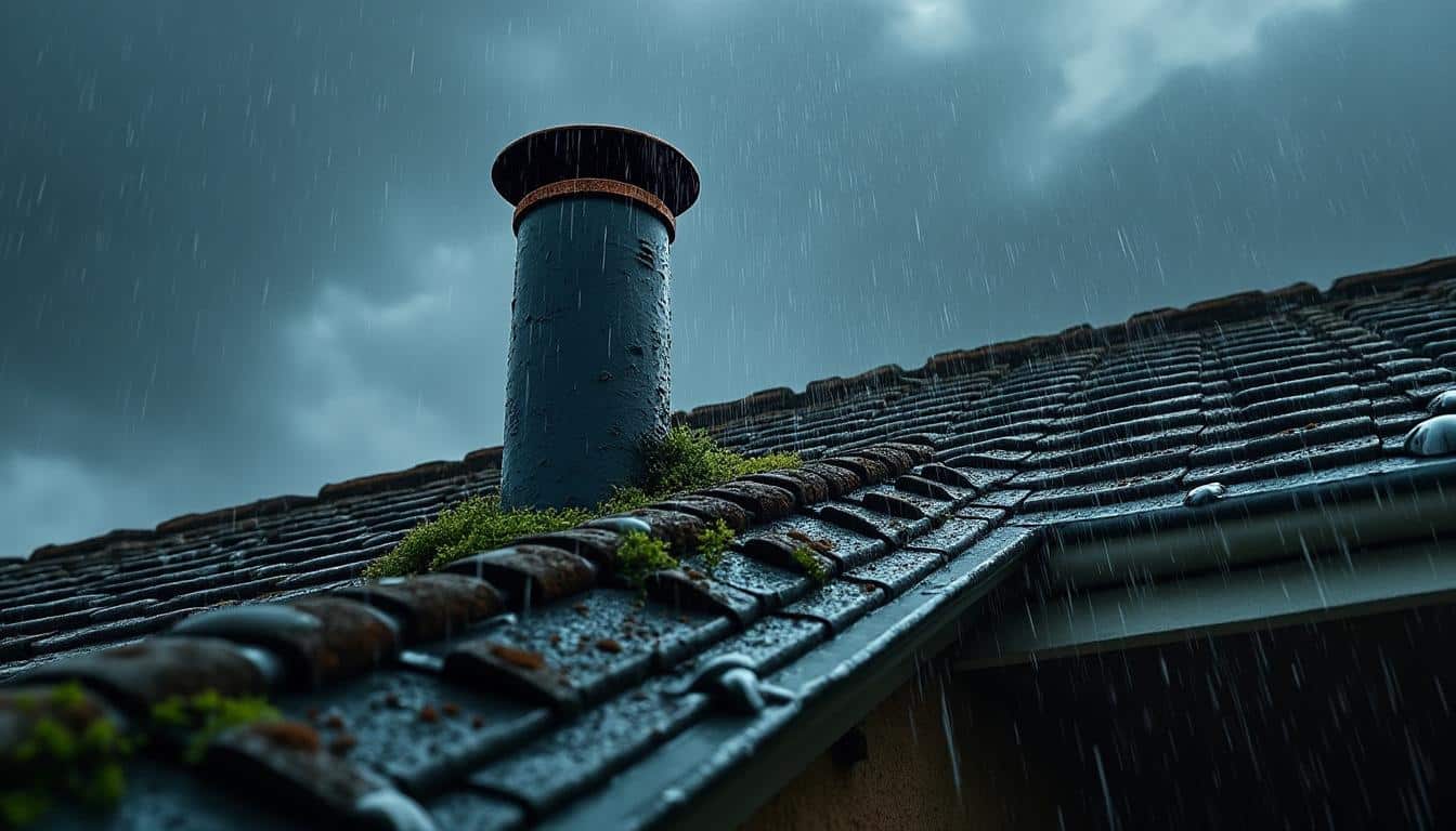 Illustration: Pourquoi l’eau de pluie s’infiltre-t-elle dans le conduit de cheminée ?